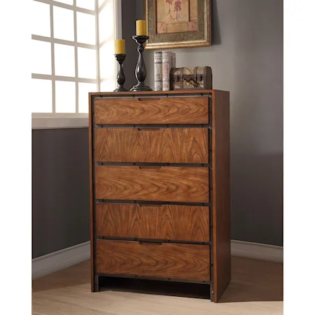 Industrial Crossgrain Chest with 5-Drawers